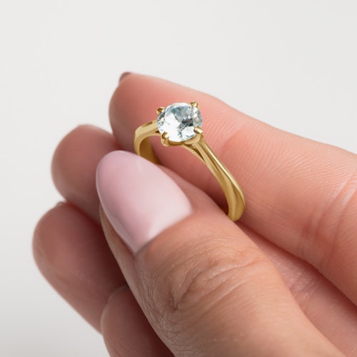 Pierścionek zaręczynowy The Light: złoty, diament laboratoryjny